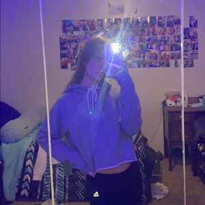 grey cropped hoodie